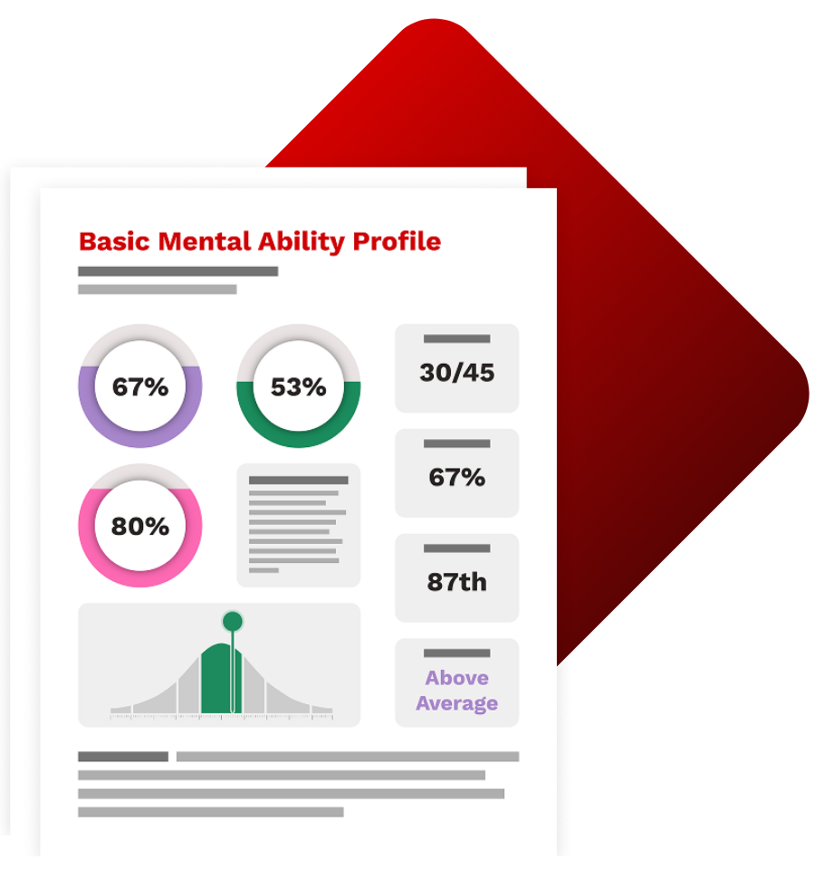 Assessment papers in front of red background